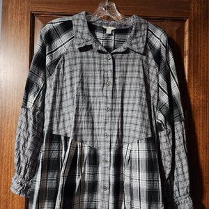 CATO Tiered Poplin Shirt